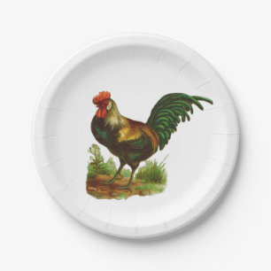 Rooster Paper Plate