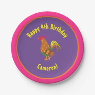 Rooster Paper Plates Animal Birthday Party