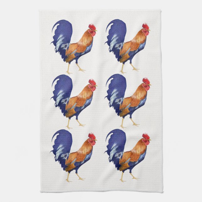 Rooster pattern 2 Kitchen Towel (Vertical)