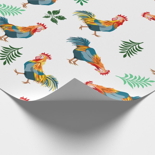 Rooster pattern wrapping paper (Corner)