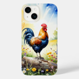Rooster Perched on a Log Phone Case