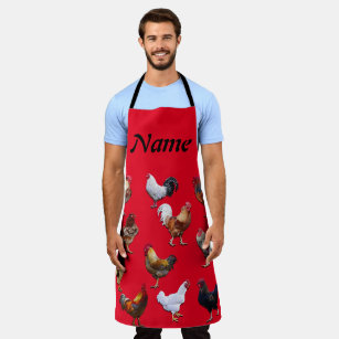 Rooster Personalize Add Name Colour Chicken Apron