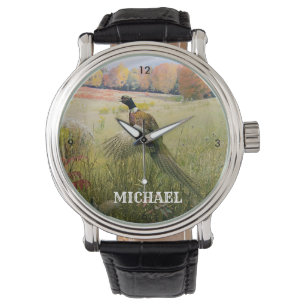 Rooster Pheasant Flushed in Field Watch