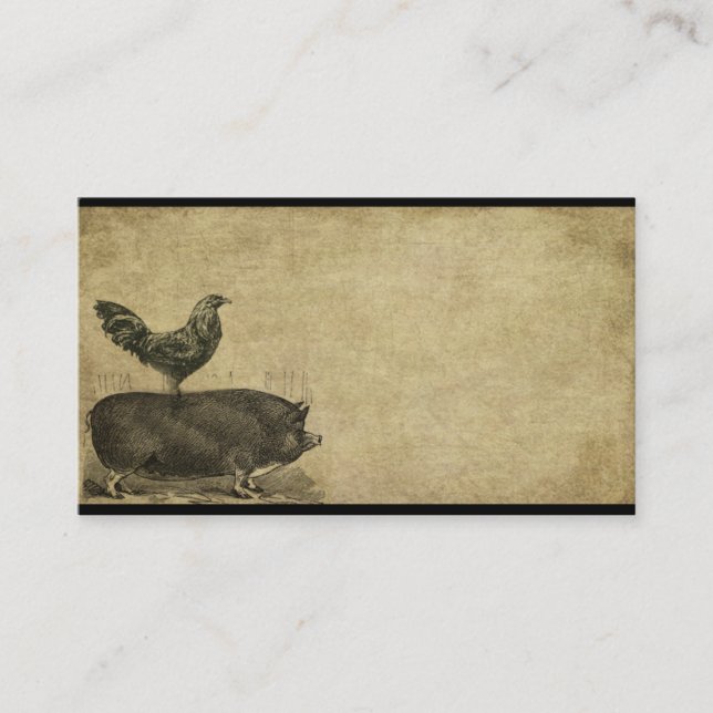 Rooster & Pig Stack-2-  Prim Biz Cards (Front)