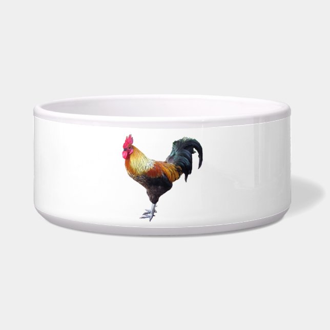Rooster Plain Pet Bowl (2) sizes (Front)