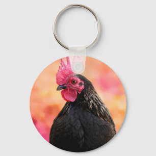 Rooster Portrait Keychain