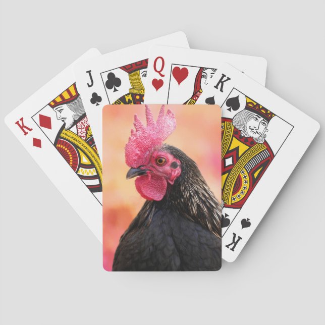 Rooster Portrait Playing Cards (Back)