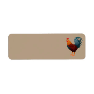 ROOSTER REALISTIC CARTOON ADDRESS LABELS