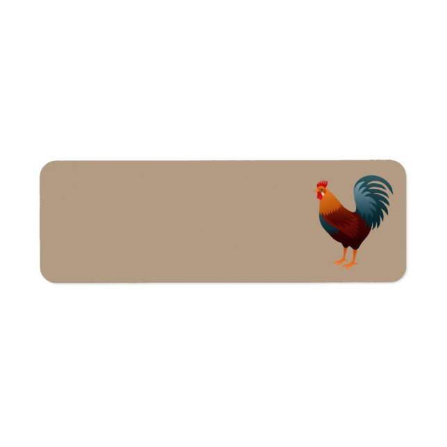 ROOSTER REALISTIC CARTOON ADDRESS LABELS (Front)