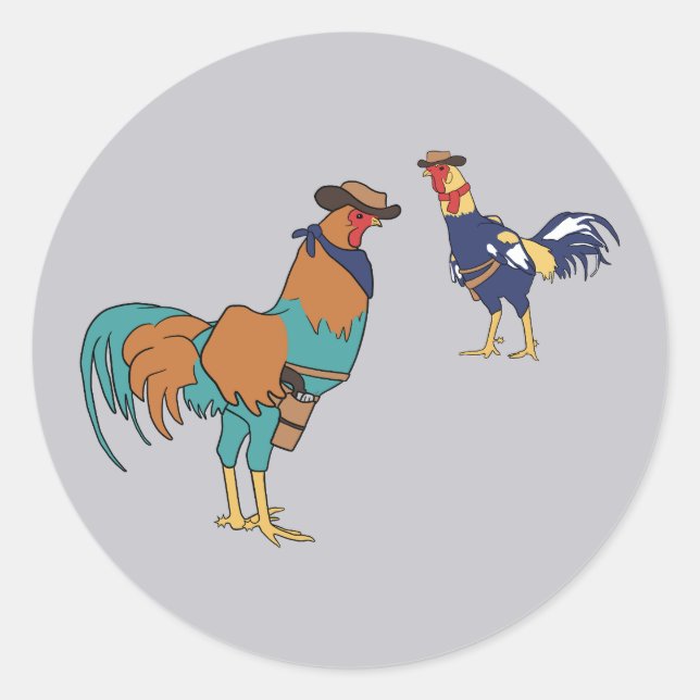 Rooster Rivals Classic Round Sticker (Front)