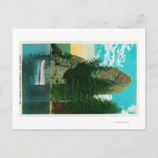 Rooster Rock on Columbia River Postcard (Front)