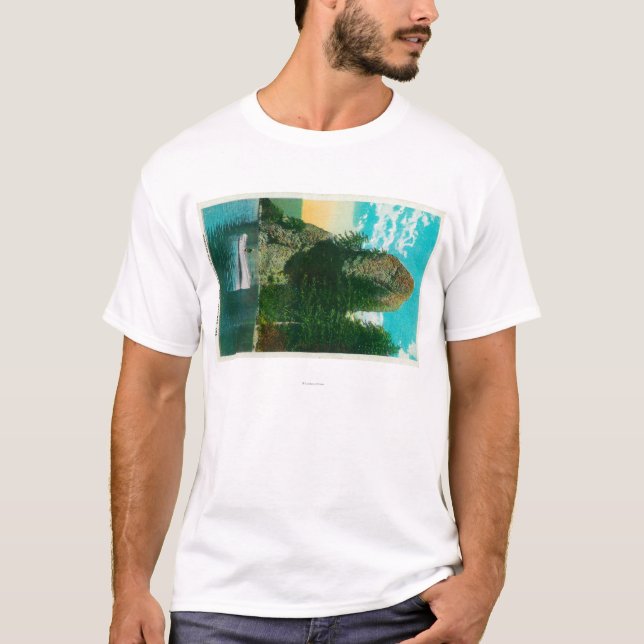 Rooster Rock on Columbia River T-Shirt (Front)