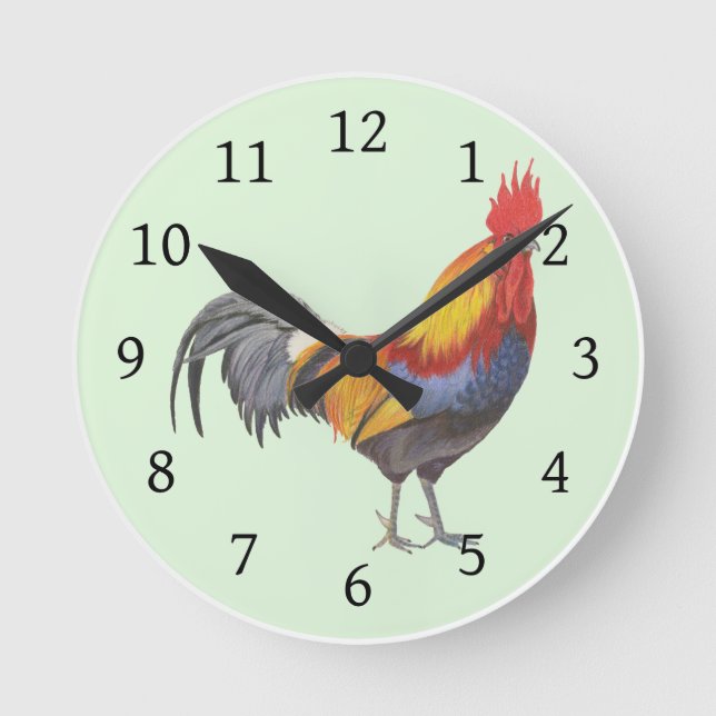 Rooster Round Clock (Front)