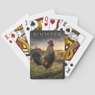 Rooster Rural Farmstead ANIMALS Playing Cards