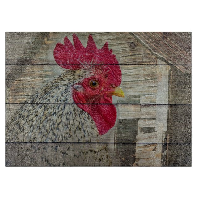 Rooster Rustic Chicken Coop Barn Board (Front)