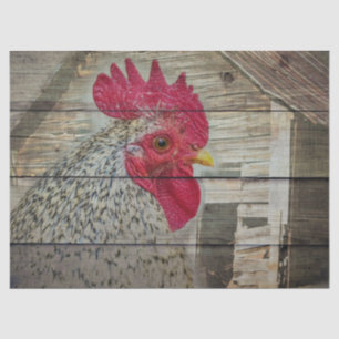 Rooster Rustic Chicken Coop Barn Board Tissue Paper