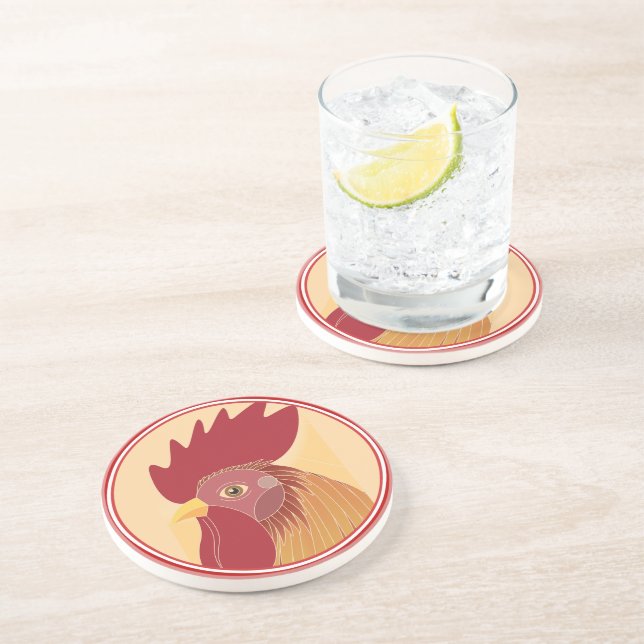 Rooster Sandstone Coaster (Side)