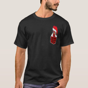 Rooster Santa Christmas Pajama Chicken In Pocket X T-Shirt