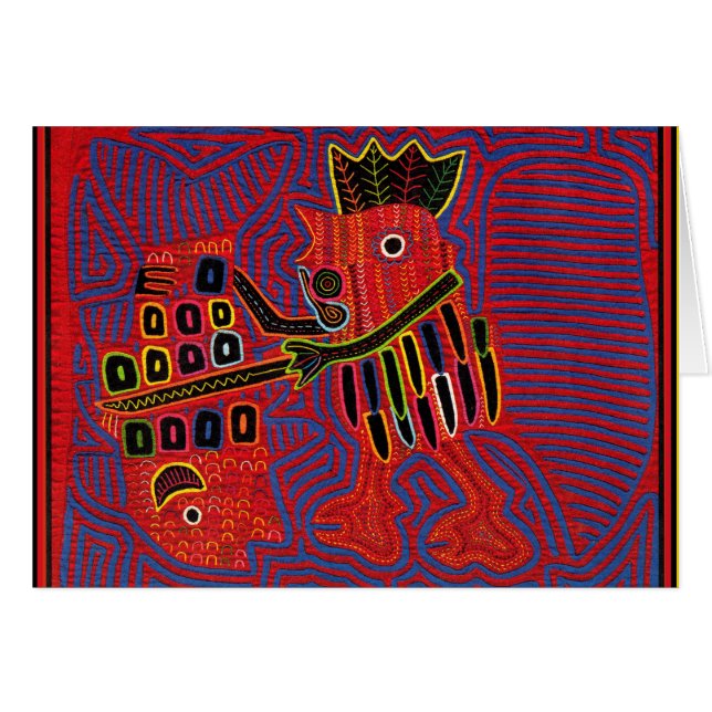 Rooster Scaling a Fish with a Machete (Front Horizontal)