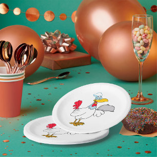 Rooster Serving Food Paper Plate