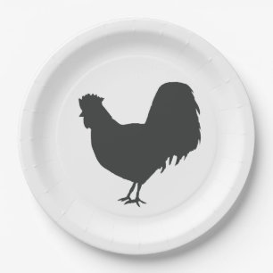 Rooster Silhouette Barnyard Party Paper Napkin Plate