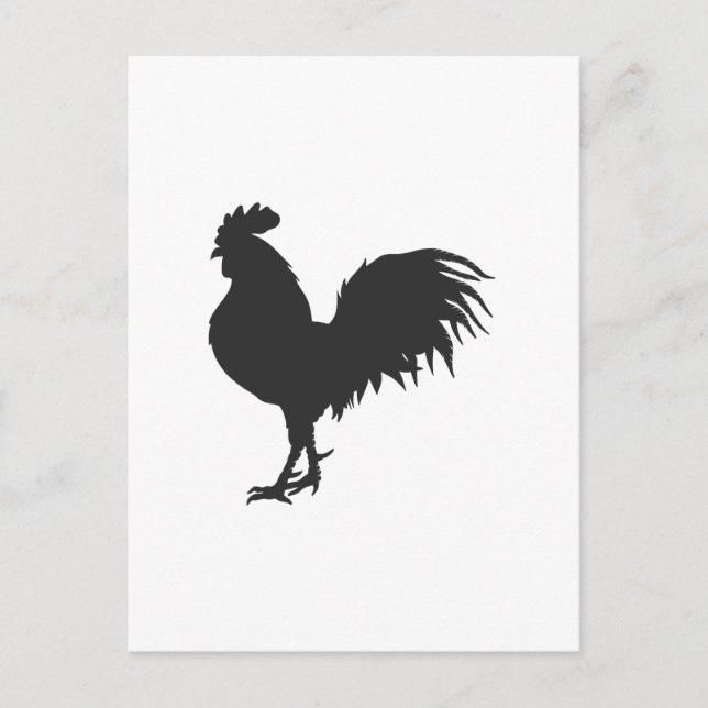 Rooster  silhouette  - Choose background color Postcard (Front)