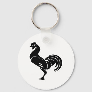 Rooster silhouette keychain