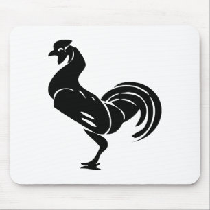 Rooster silhouette mouse pad