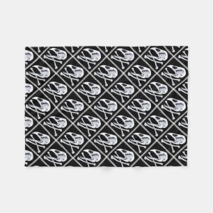 Rooster Skull and Crossbones Fleece Blanket