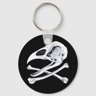 Rooster Skull and Crossbones Keychain
