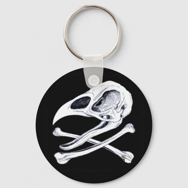 Rooster Skull and Crossbones Keychain (Front)