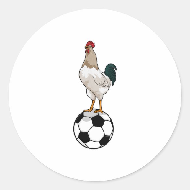 Rooster Soccer player Soccer Classic Round Sticker (Front)