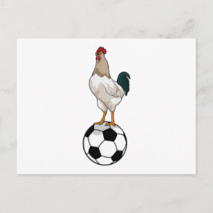 Rooster Soccer player Soccer Postcard