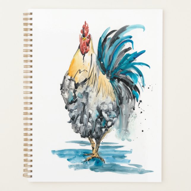 Rooster Splash - Aquarelle Portrait (Devant)