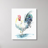 Rooster Splash - Watercolor