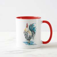 Rooster Splash - Watercolor Portrait