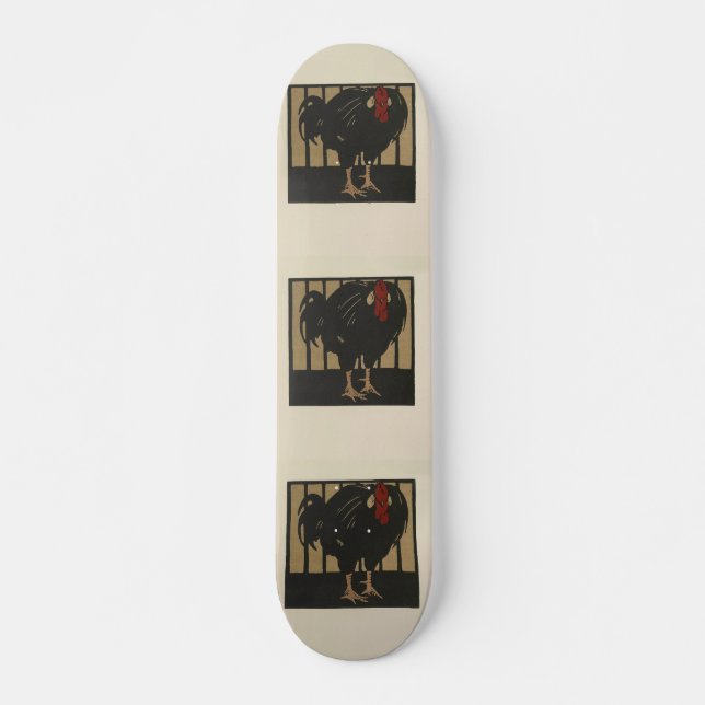 Rooster - Square Animals Illustration Skateboard (Front)