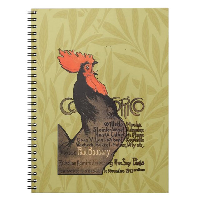 Rooster Steinlen Cocorico French Art Notebook (Front)