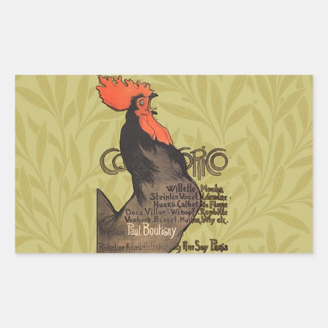 Rooster Steinlen Cocorico French Art Sticker (Front)