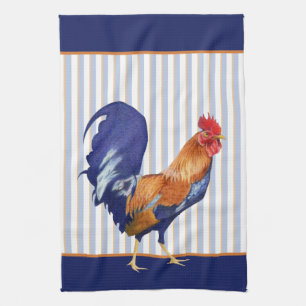 Rooster stripes Kitchen Towel
