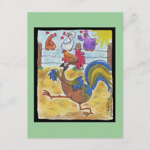 Rooster Strut Postcard
