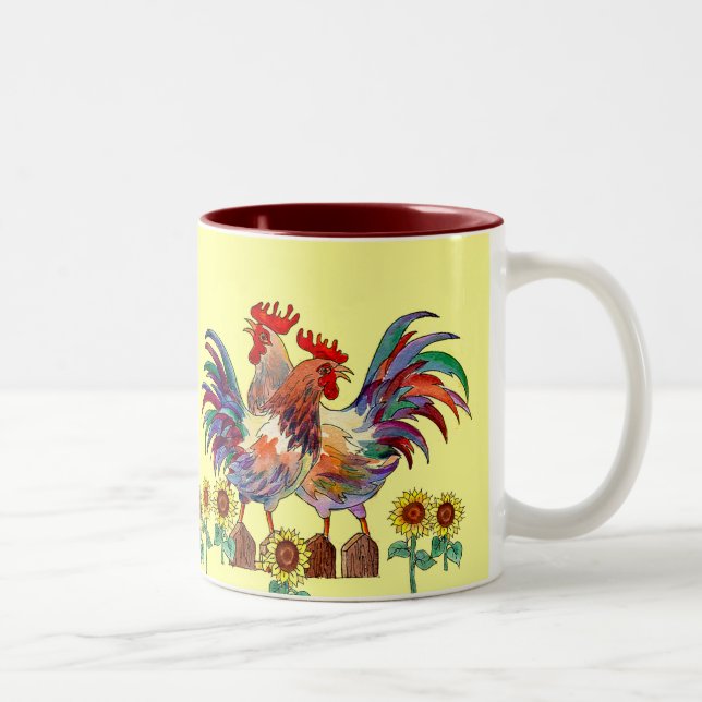 ROOSTER SUNFLOWER CUP by SHARON SHARPE (Right)