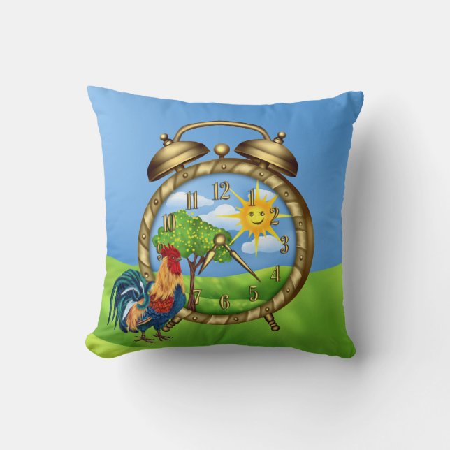 Rooster Sunrise Kitchen Country Pillow (Front)