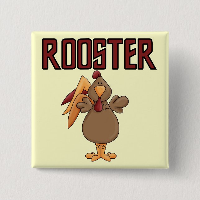 Rooster T-shirts and Gifts 2 Inch Square Button (Front)
