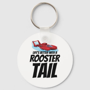 Rooster Tail Rumble: Hydroplane Racing Fun Keychain