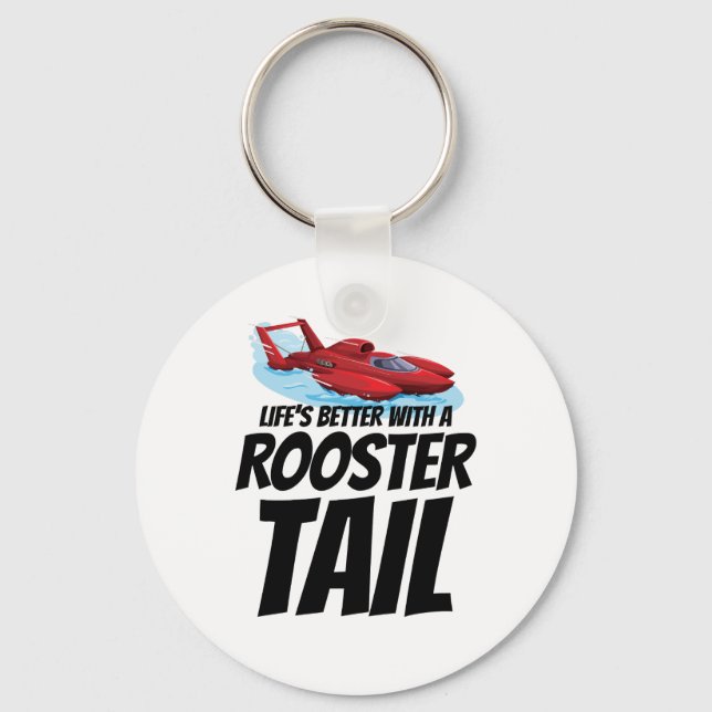Rooster Tail Rumble: Hydroplane Racing Fun Keychain (Front)