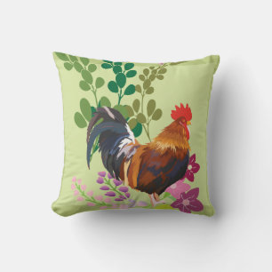rooster throw pillow