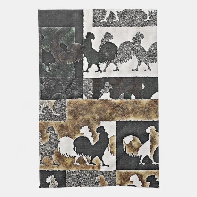 Rooster Vintage #2 - Serviette de cuisine (Vertical)