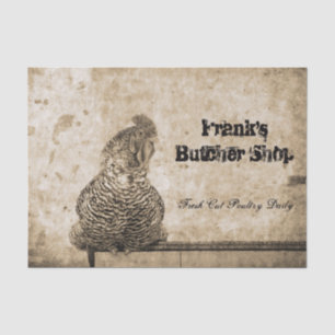 Rooster Vintage Antique Texture Country Farm Tissue Paper