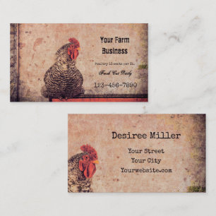 Rooster Vintage Antique Texture Farm Country Business Card